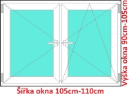 Okna O+OS SOFT šířka 105 a 110cm x výška 90-105cm